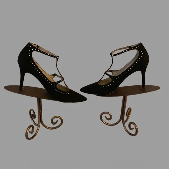 Marc Fisher Elegant Black Fabric Studded Women's Shoes - Picture 4 of 7